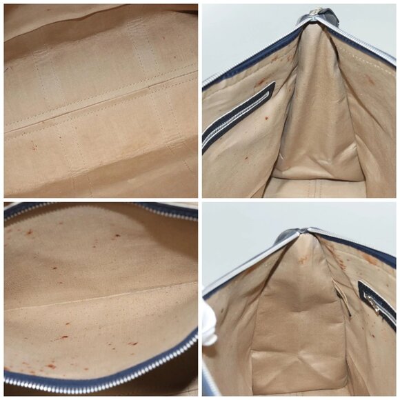 Christian Dior Trotter Canvas Hand Bag Navy Gold Auth 126103 - Picture 15 of 16